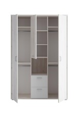 Kleiderschrank >Cristiano< in Aurum Nachbildung / Weiß