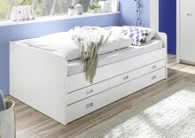 Bettgestell >Alba< in Weiß - 206,4x75,5x126cm...