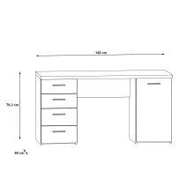 Schreibtisch >Balu< Old Wood / Betonoptik Dunkelgrau - 145x76,3x60cm (B/H/T)