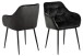 Armlehnstuhl >Brooke< (2er-Set) in Graubraun aus Metall,Stoff - 58x83x55cm (BxHxT)