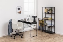 Schreibtisch >Carney< in Esche Schwarz aus Metall - 110x75x45cm (BxHxT)