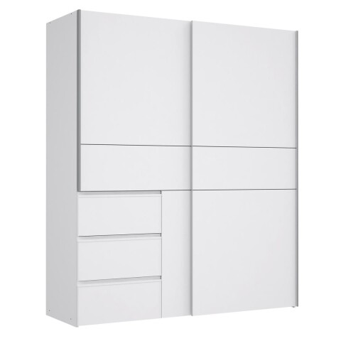 Schwebetürenschrank >Zorana II< in Weiß - 170,3x200,5x61,2cm (BxHxT)