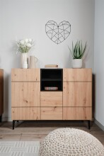 Kommode >Nola< in Artisan Eiche - 120x90x42cm (BxHxT)