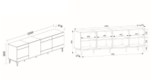TV-Board >Nola< in Artisan Eiche - 200x65x42cm (BxHxT)