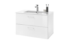 Badezimmer-Set >Bella< (3-teilig) in Weiß aus Glas - 145x190x45cm (BxHxT)