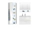 Badezimmer-Set >Bella< (3-teilig) in Weiß aus Glas - 145x190x45cm (BxHxT)