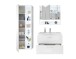 Badezimmer-Set >Bella< (3-teilig) in Weiß aus Glas - 145x190x45cm (BxHxT)