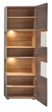 Vitrine >Kathlin< in Basalt aus Metall - 65x205x37cm (BxHxT)