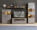 Vitrine >Kathlin< in Basalt aus Metall - 65x205x37cm (BxHxT)