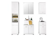 Hochschrank >Peter< in Weiß aus MDF - 38x190x30cm (BxHxT)