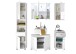 Hochschrank >Peter< in Weiß aus MDF - 38x190x30cm (BxHxT)