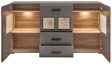 Sideboard >Kathlin< in Basalt aus Metall - 170x94x42cm (BxHxT)