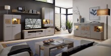 Sideboard >Kathlin< in Basalt aus Metall - 170x94x42cm (BxHxT)