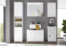 Spiegelschrank >Peter< in Weiß aus Spiegelglas - 80x69x20cm (BxHxT)