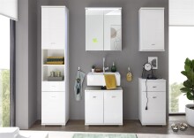Hängeschrank >Peter< in Weiß aus MDF - 38x71x23cm (BxHxT)