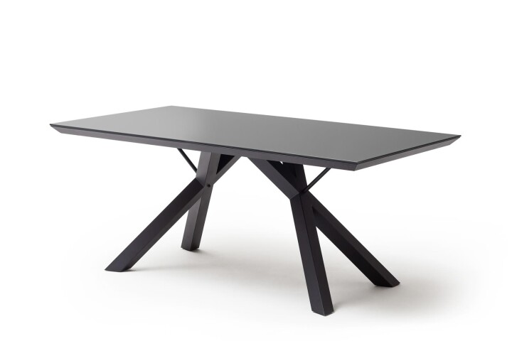 Esstisch >EVERETT< in Anthrazit aus Glas - 180x75x95cm (BxHxT)