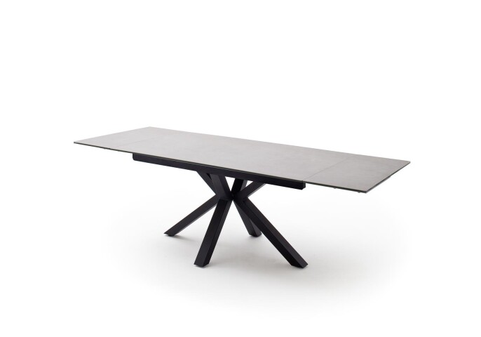 Esstisch >NAGANO< in hellgrau aus Glas-Keramik - 160x76x90cm (BxHxT)