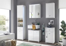 Waschbeckenunterschrank >Peter< in Weiß aus MDF - 60x57x30cm (BxHxT)