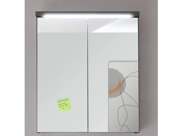 Spiegelschrank >Peter< in anthazit aus Spiegelglas - 60x68x20cm (BxHxT)