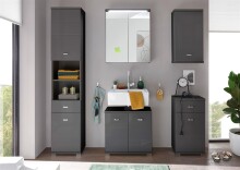 Spiegelschrank >Peter< in anthazit aus Spiegelglas - 60x68x20cm (BxHxT)