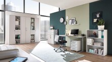 Aktenschrank >Lommel< in lichtgrau - 80x216x35cm (BxHxT)