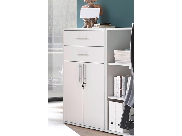 Aktenschrank >Lommel< in lichtgrau - 80x111x35cm (BxHxT)