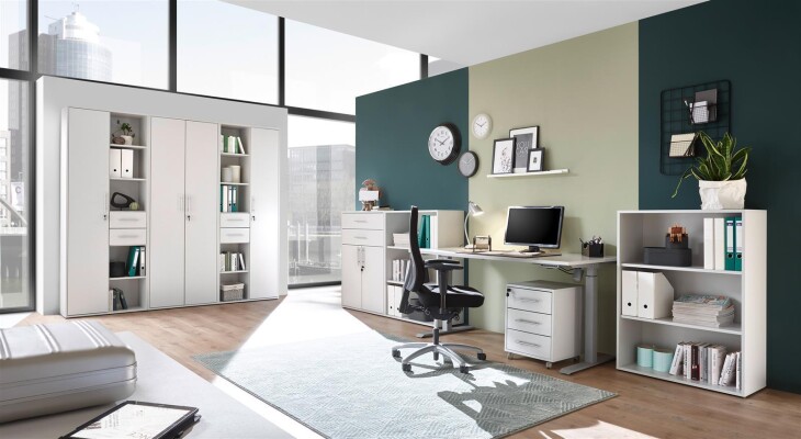 Büro-Set >Lommel< (8-teilig) in lichtgrau
