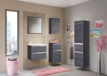Hängeschrank >Arezzo< in Eiche Rauchsilber Nachbildung - 40x64x20cm (BxHxT)
