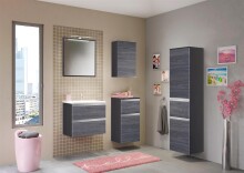 Hängeschrank >Arezzo< in Eiche Rauchsilber Nachbildung - 40x64x20cm (BxHxT)