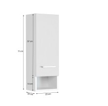 Hängeschrank >Riga< in Weiß-Matt - 25x71x20cm (BxHxT)