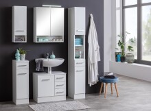 Hängeschrank >Riga< in Weiß-Matt - 25x71x20cm (BxHxT)