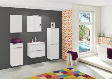 Midischrank >Garda< in Weiß-Matt - 40x130x35cm (BxHxT)