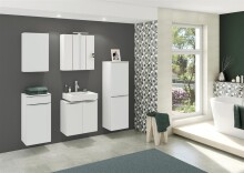 Midischrank >Garda< in Weiß-Matt - 40x130x35cm (BxHxT)