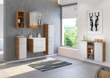 Midischrank >Livorno< in weiß-matt - 30x130x35cm (BxHxT)