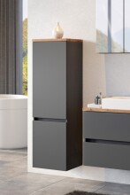 Midischrank >Pienza< in Grau-matt - 40x130x35cm...