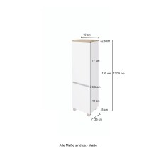 Midischrank >Pienza< in Grau-matt - 40x130x35cm (BxHxT)