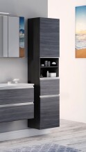 Hochschrank >Arezzo< in Eiche Rauchsilber...