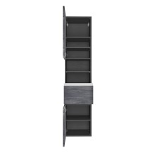 Hochschrank >Arezzo< in Eiche Rauchsilber Nachbildung - 40x180x35cm (BxHxT)