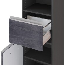 Hochschrank >Arezzo< in Eiche Rauchsilber Nachbildung - 40x180x35cm (BxHxT)