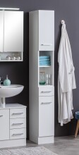 Hochschrank >Riga< in Weiß-Matt - 25x190x35cm...
