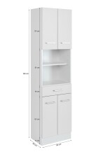 Hochschrank >Riga< in Weiß-Matt - 50x190x35cm (BxHxT)