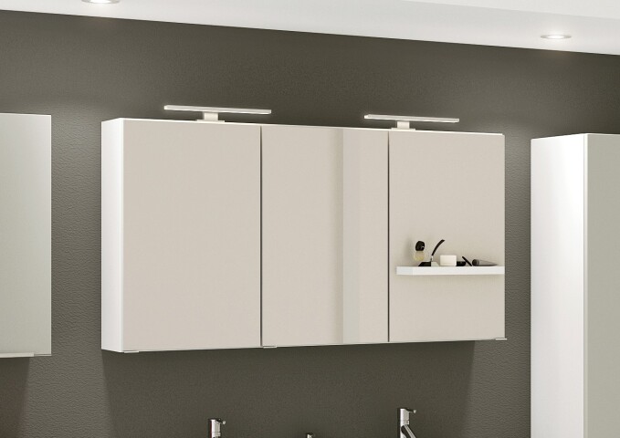 Spiegelschrank >Garda< in weiß - 120x66x20cm (BxHxT)