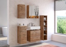 Spiegelschrank >Livorno< in Wotan-Eiche - 60x64x20cm (BxHxT)