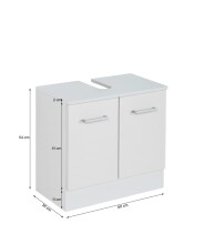 Waschbeckenunterschrank >Riga< in Weiß-Matt - 60x54x35cm (BxHxT)