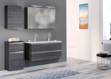 Unterschrank >Arezzo< in Eiche Rauchsilber Nachbildung - 40x79x35cm (BxHxT)