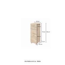 Unterschrank >Livorno< in Wotan-Eiche - 30x79x35cm (BxHxT)