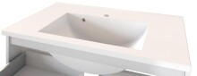 Waschtisch-Set >Arezzo< in Eiche Rauchsilber Nachbildung - 60x56x47cm (BxHxT)