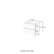 Waschtisch-Set >Arezzo< in Eiche Rauchsilber Nachbildung - 60x56x47cm (BxHxT)
