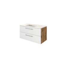 Waschtisch-Set >Livorno< in Matt Weiß - 100x180x48cm (BxHxT)