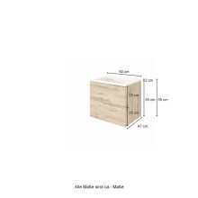 Waschtisch-Set >Livorno< in Matt Weiß - 60x180x48cm (BxHxT)